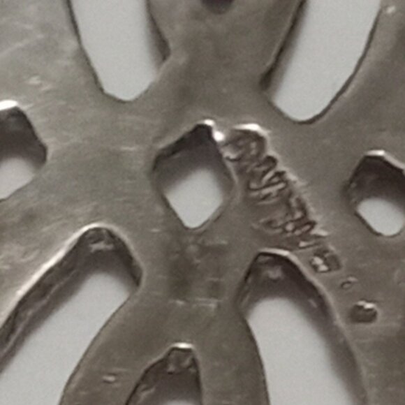 Vintage Artisan Sterling Silver Abstract Modernist Earrings - Picture 8 of 12